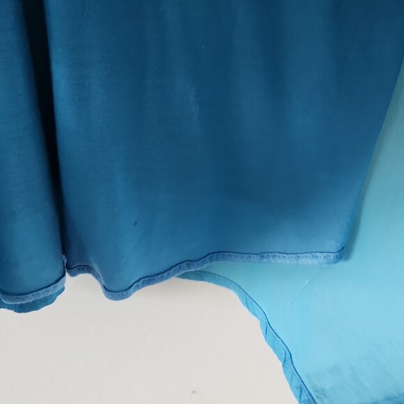 MASSIMO DUTTI | Silk Blouse Aqua Blue Sz LARGE - Picture 5 of 5